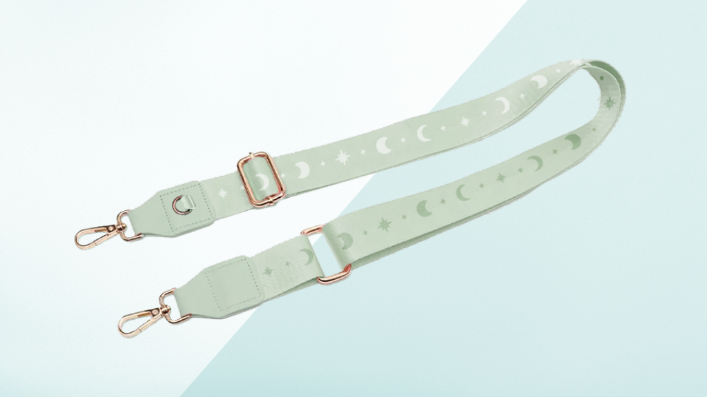 Moonphase Crossbody Strap - Sage Green, Gold Hardware