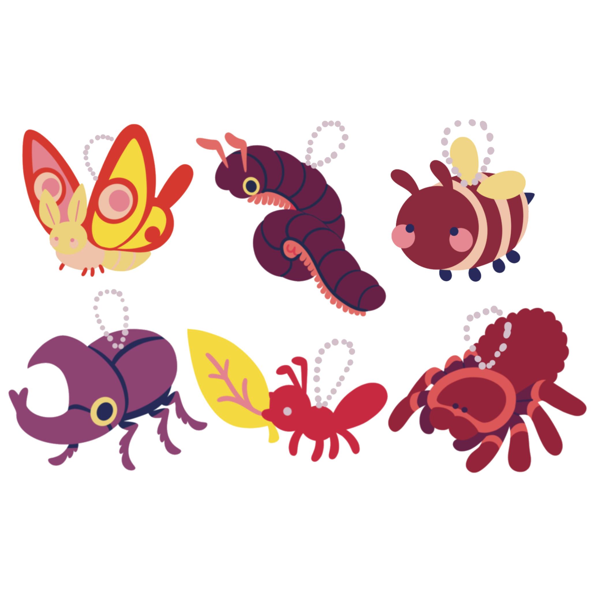 Bug plush keychain of your choice