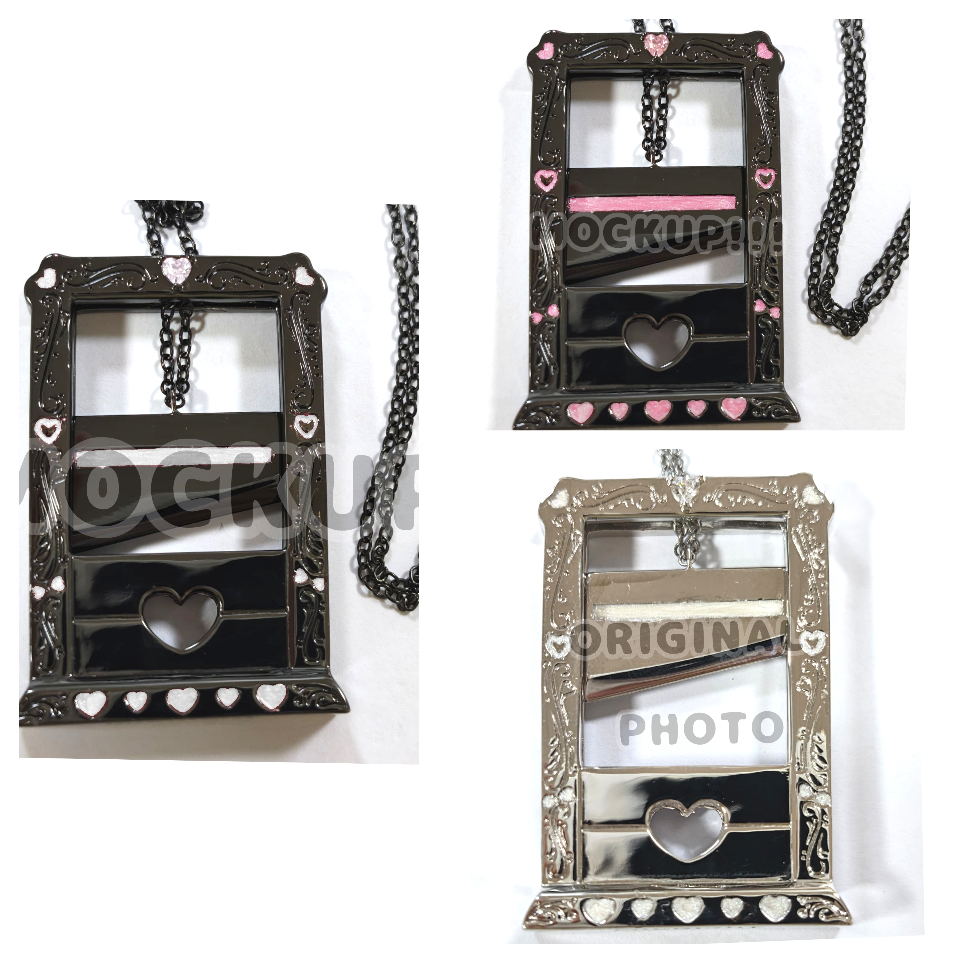SET OF 2 Guillotine 2-part Pendant Necklaces