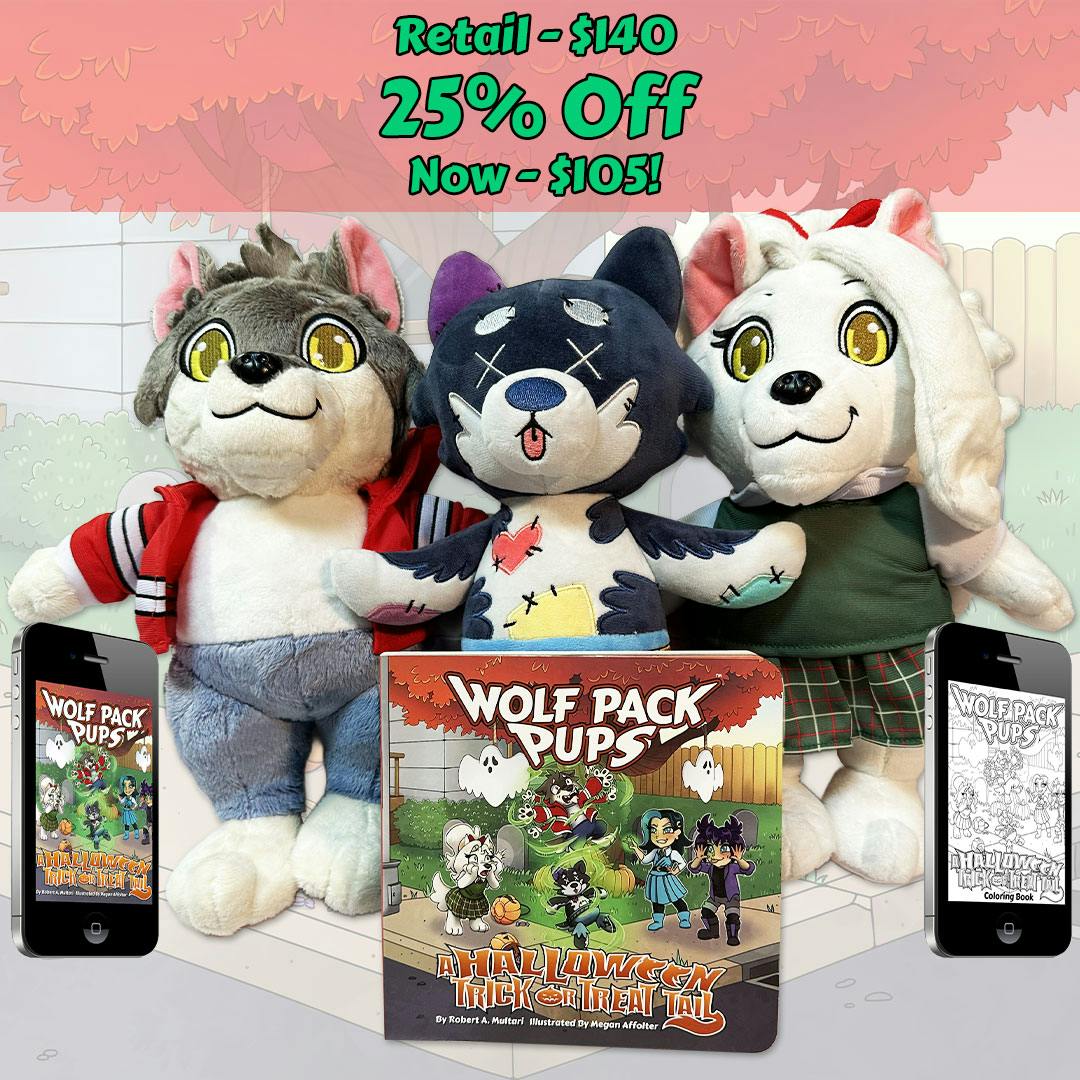 All Three Plush Toys & the Halloween Book - 25% Off!
