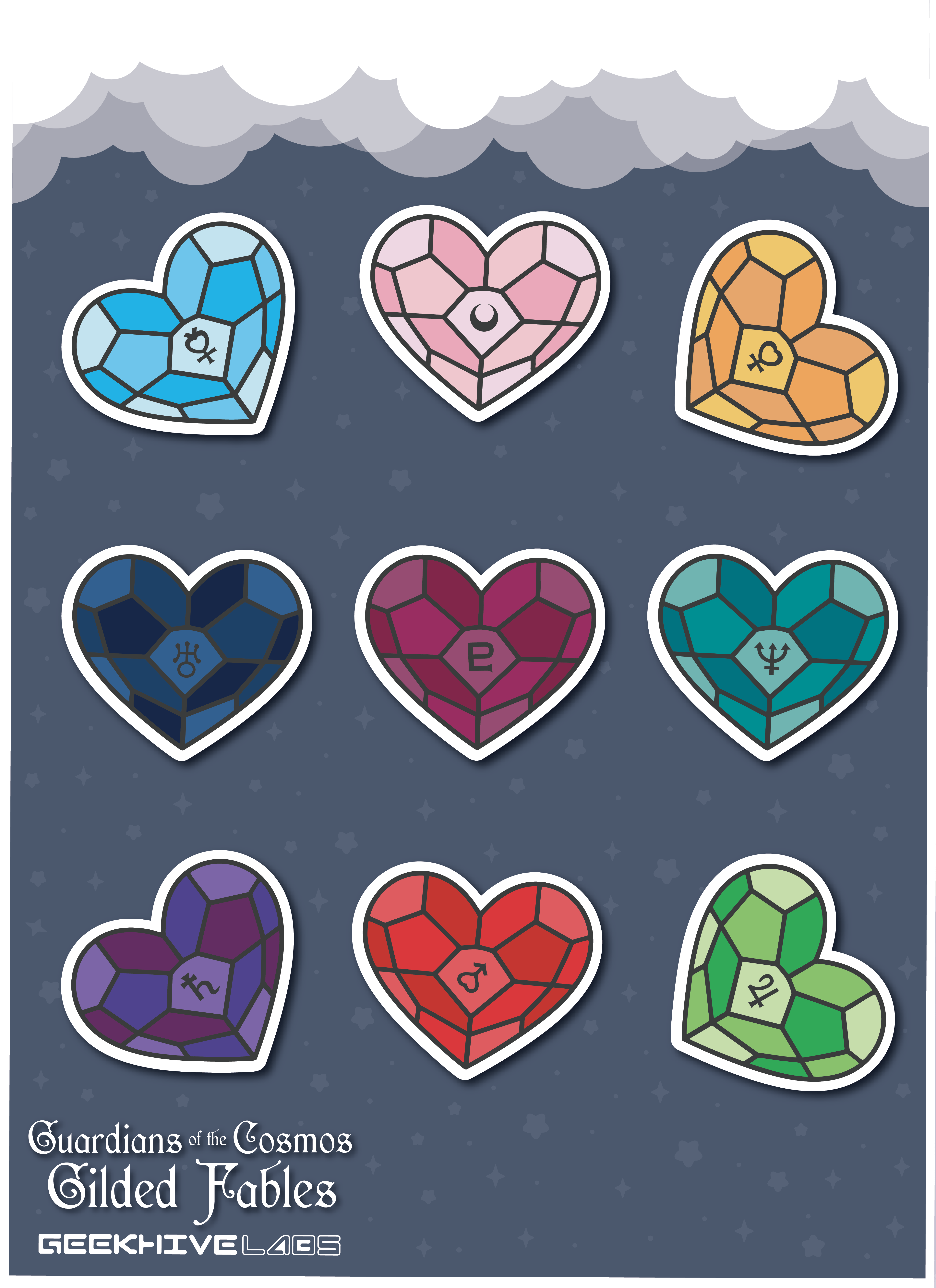 ✦ Heart Mosaic Sticker Sheet 