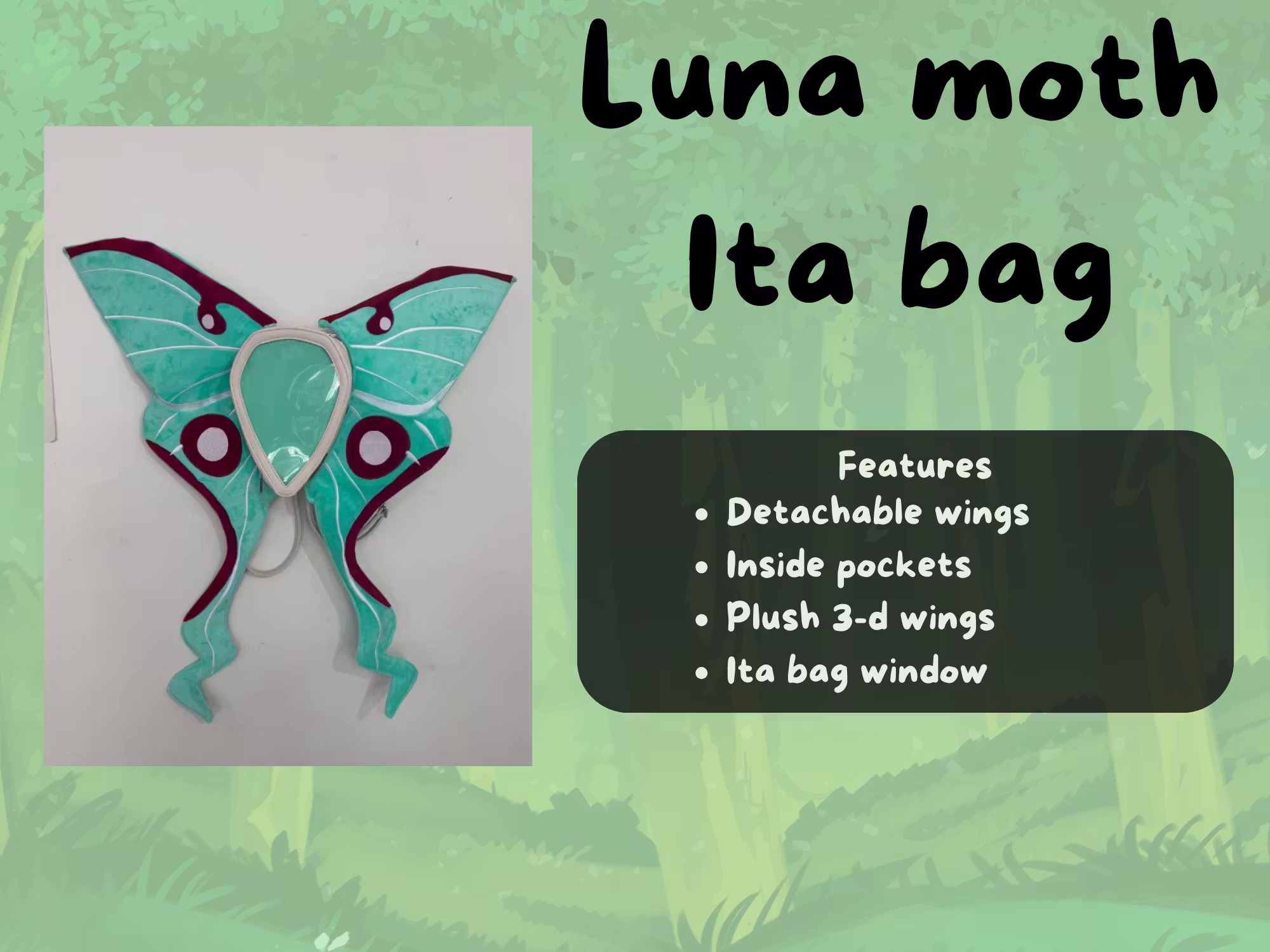 Lunar moth ita bag