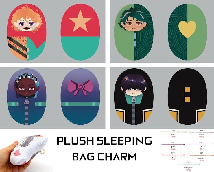 Plush sleeping bag charm