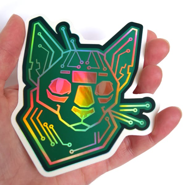 Selective Holographic Circat Sticker