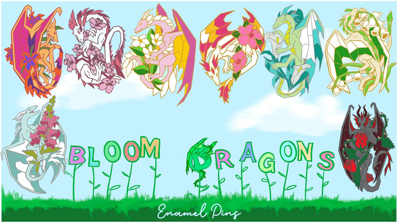 Bloom Dragons (Fantasy Enamel Pins)