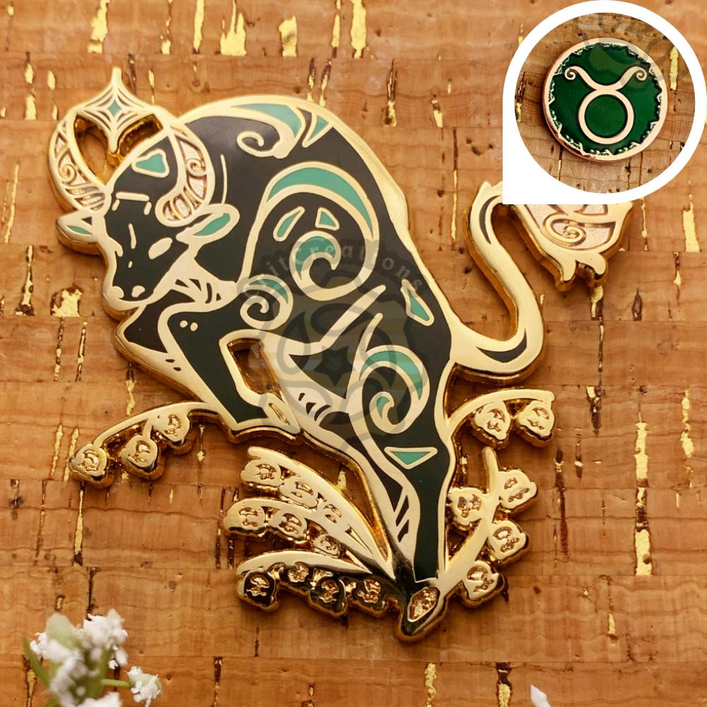 Celestial Coronation: Zodiac May Emerald Taurus Set