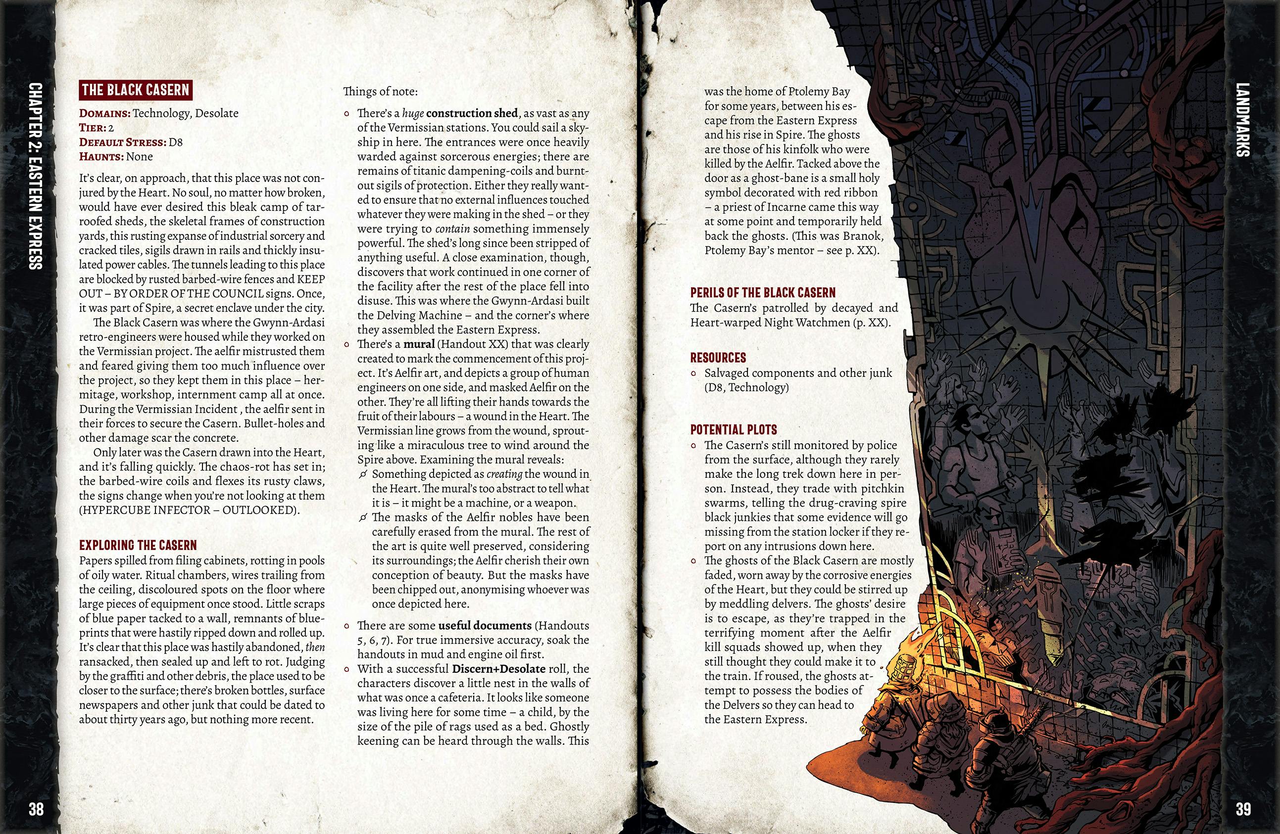 A page layout mockup of the Dagger in the Heart book