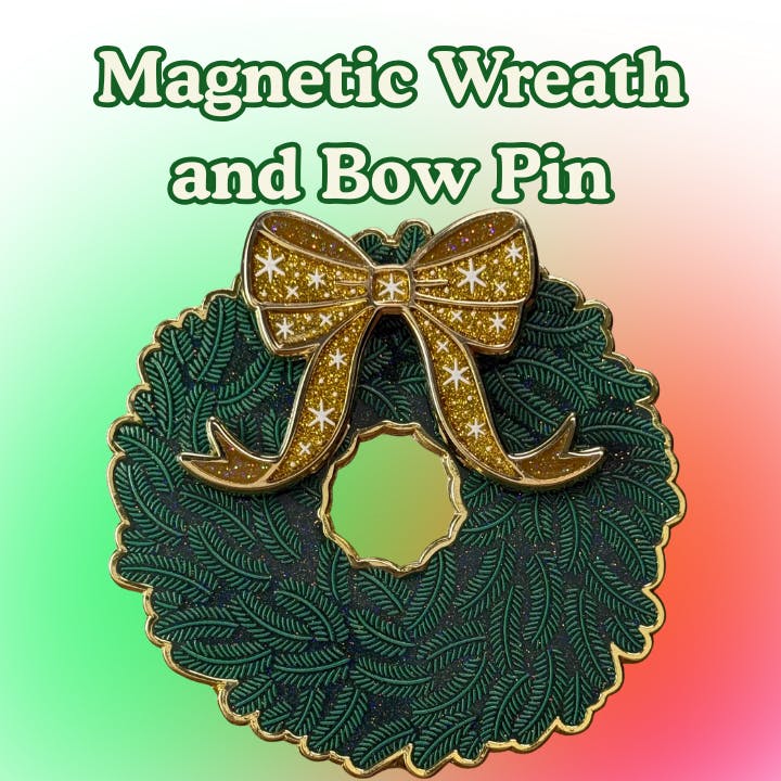 Magnetic Wreath and Bow Pin