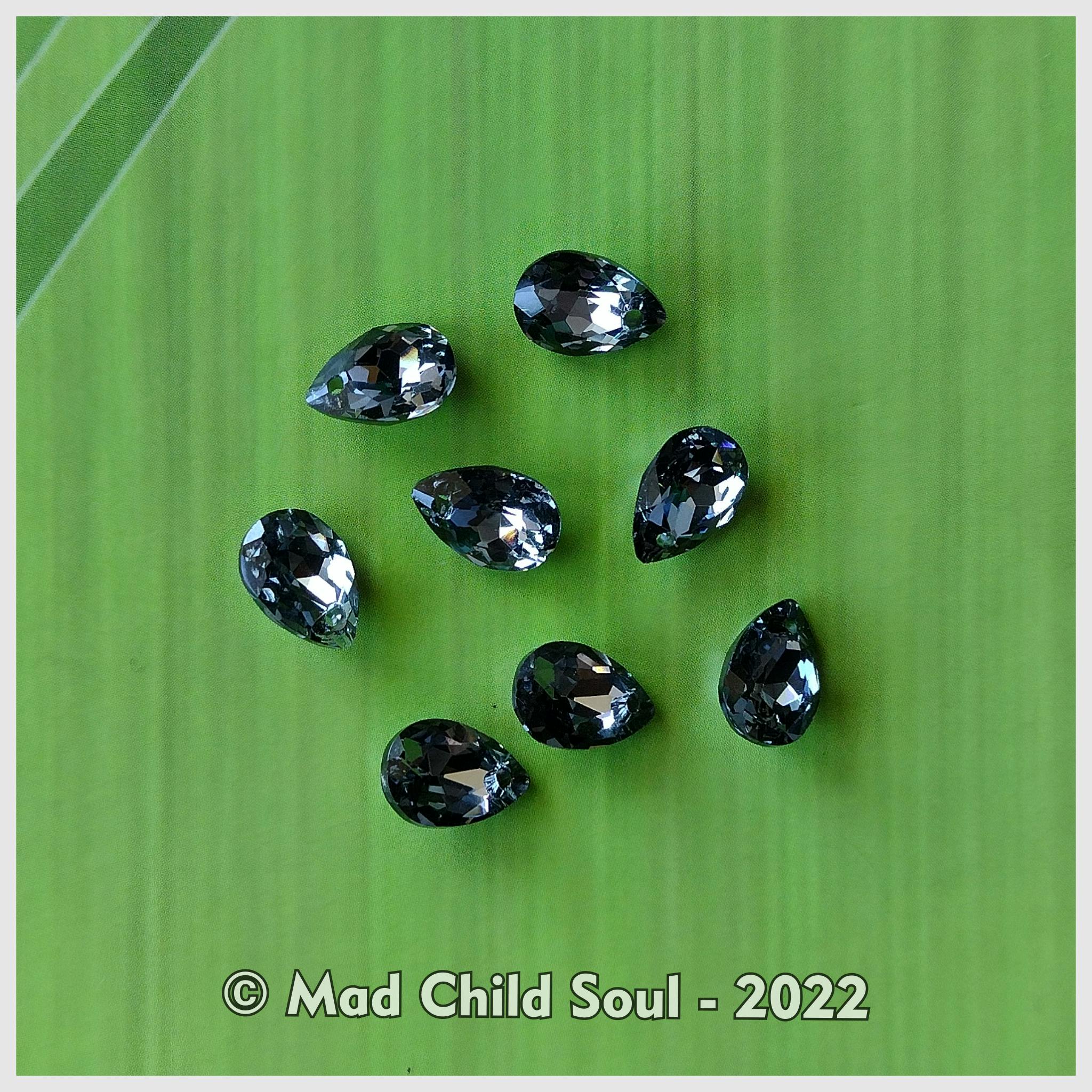  2x CHARM : Glass drop - Black
