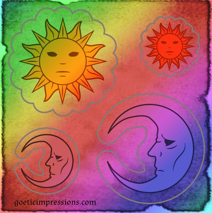 Holographic Sun and Moon Sticker Sheet