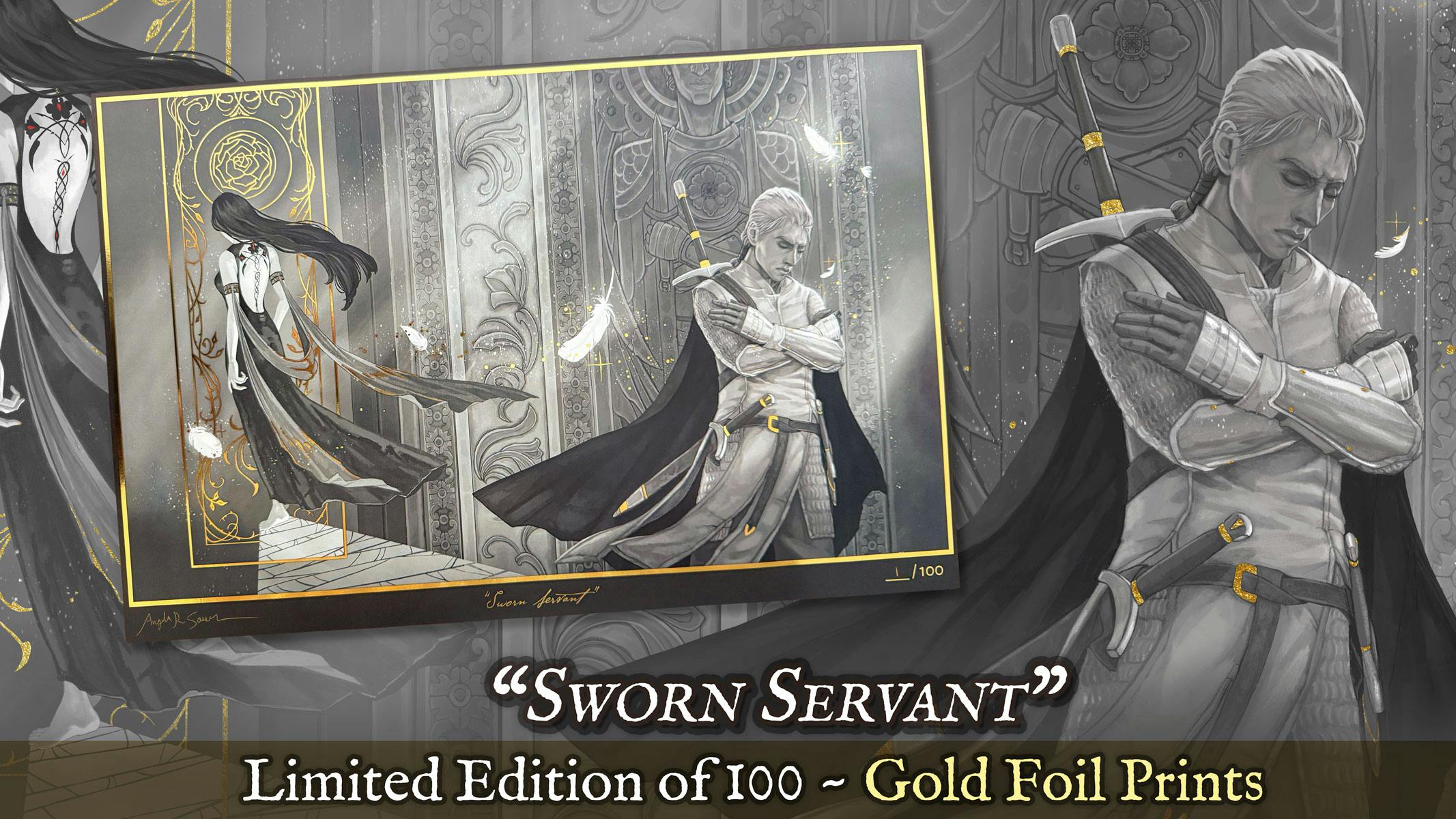 "Sworn Servant" Gold Foil Limited Edition Fine Art Print Run