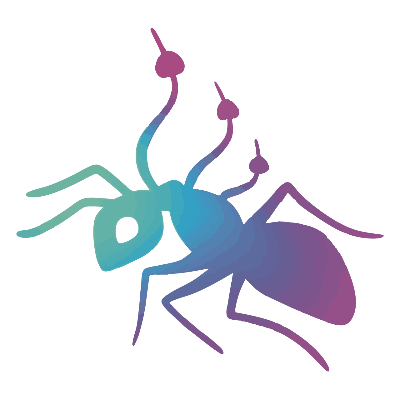 Zombie Ant 2" pin- rainbow