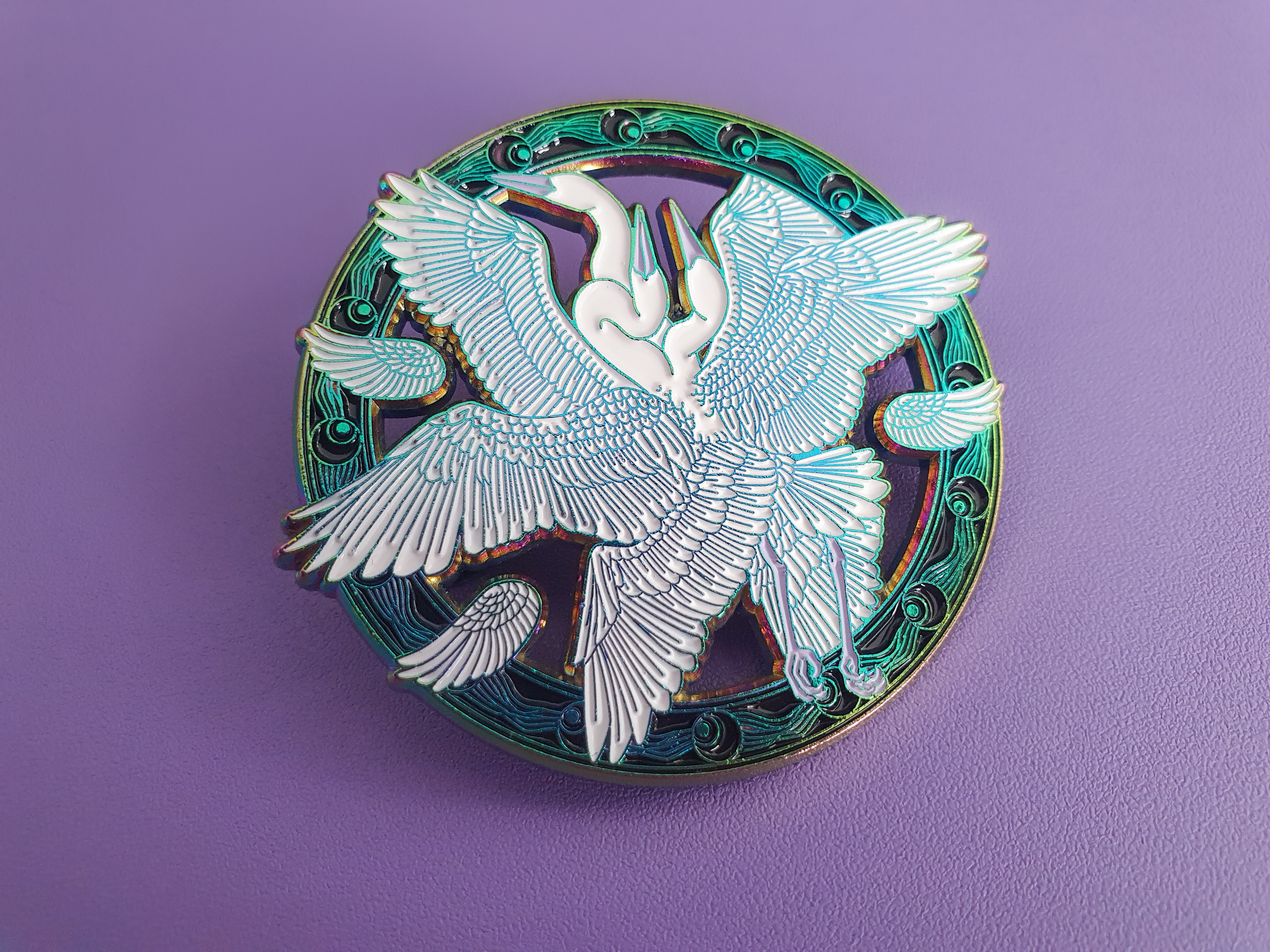 Bird pin - rainbow