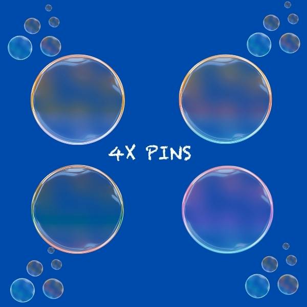 4x mini pins (with matching stickers)