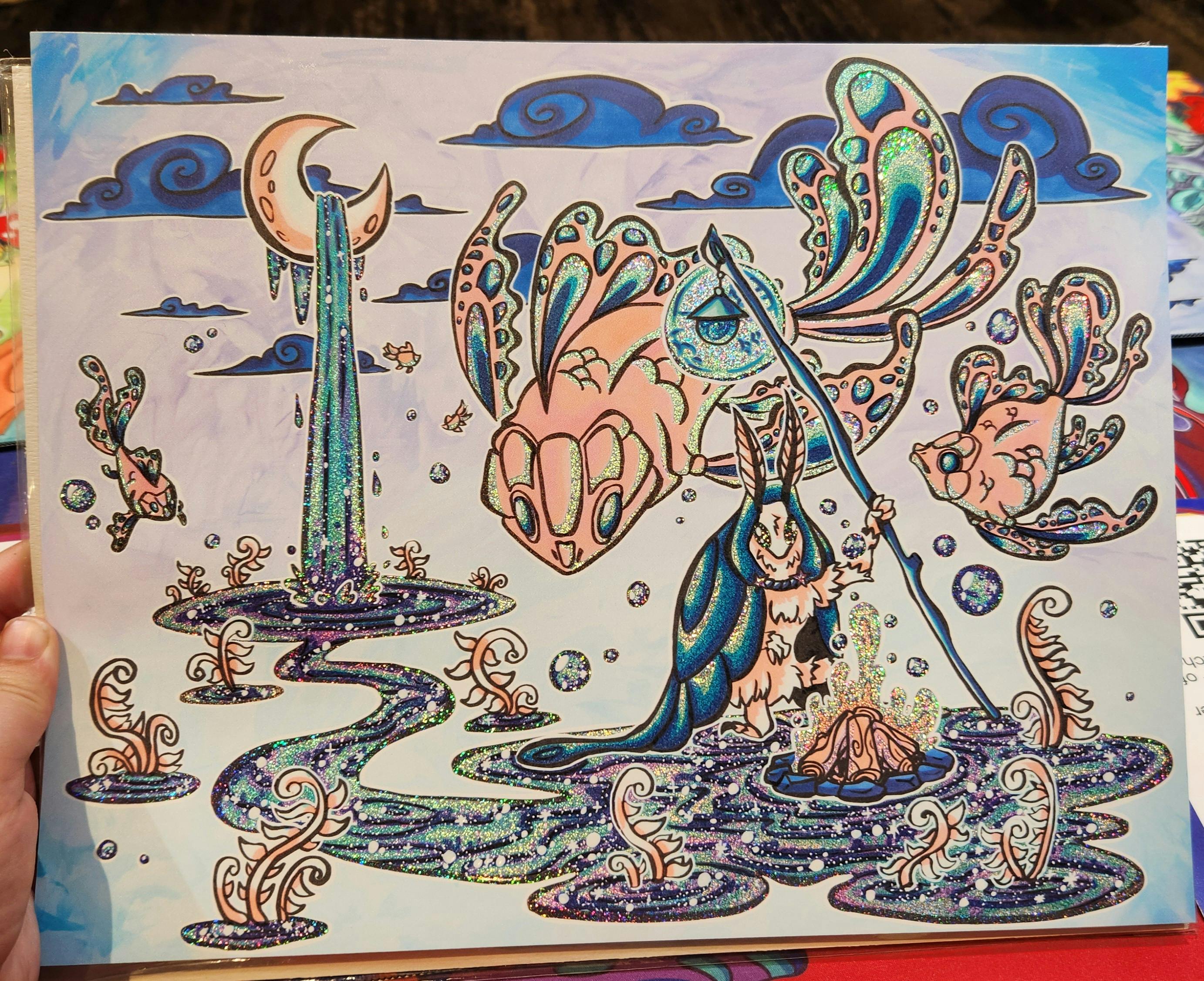 Lunar Koi Shepard 16x20 Holographic Print