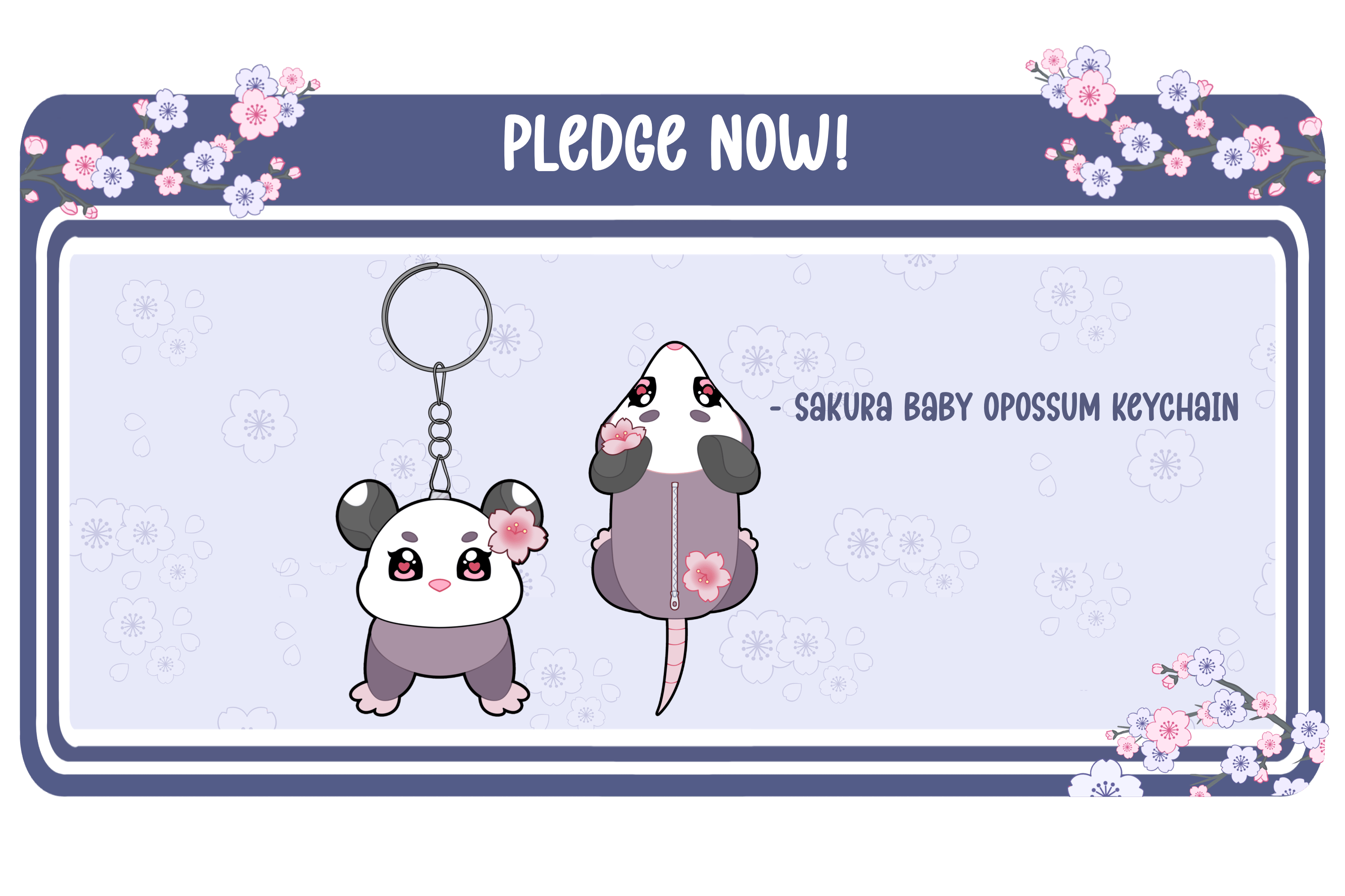 🐾Opossum Baby Keychain: Sakura