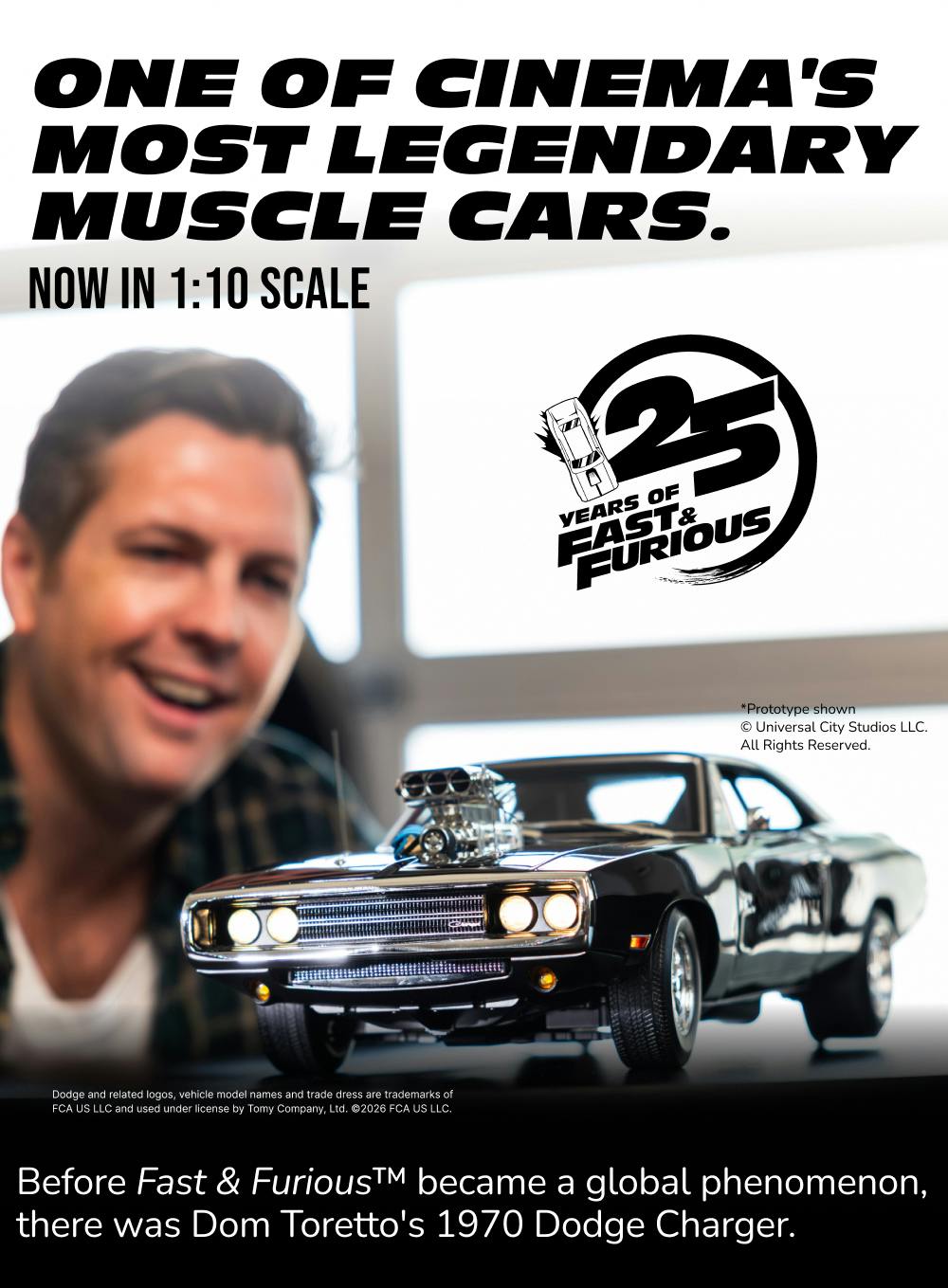 This isn't just another Dom's Charger. It's the 1:10 TOMY+ replica from FAST & FURIOUS™