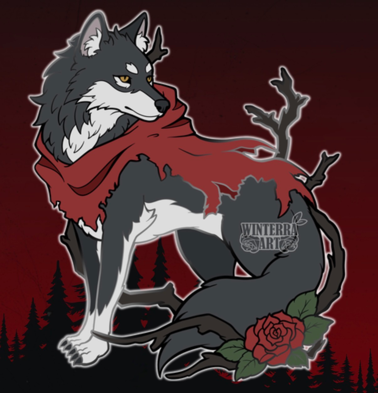 Extra Big Bad Wolf Pin