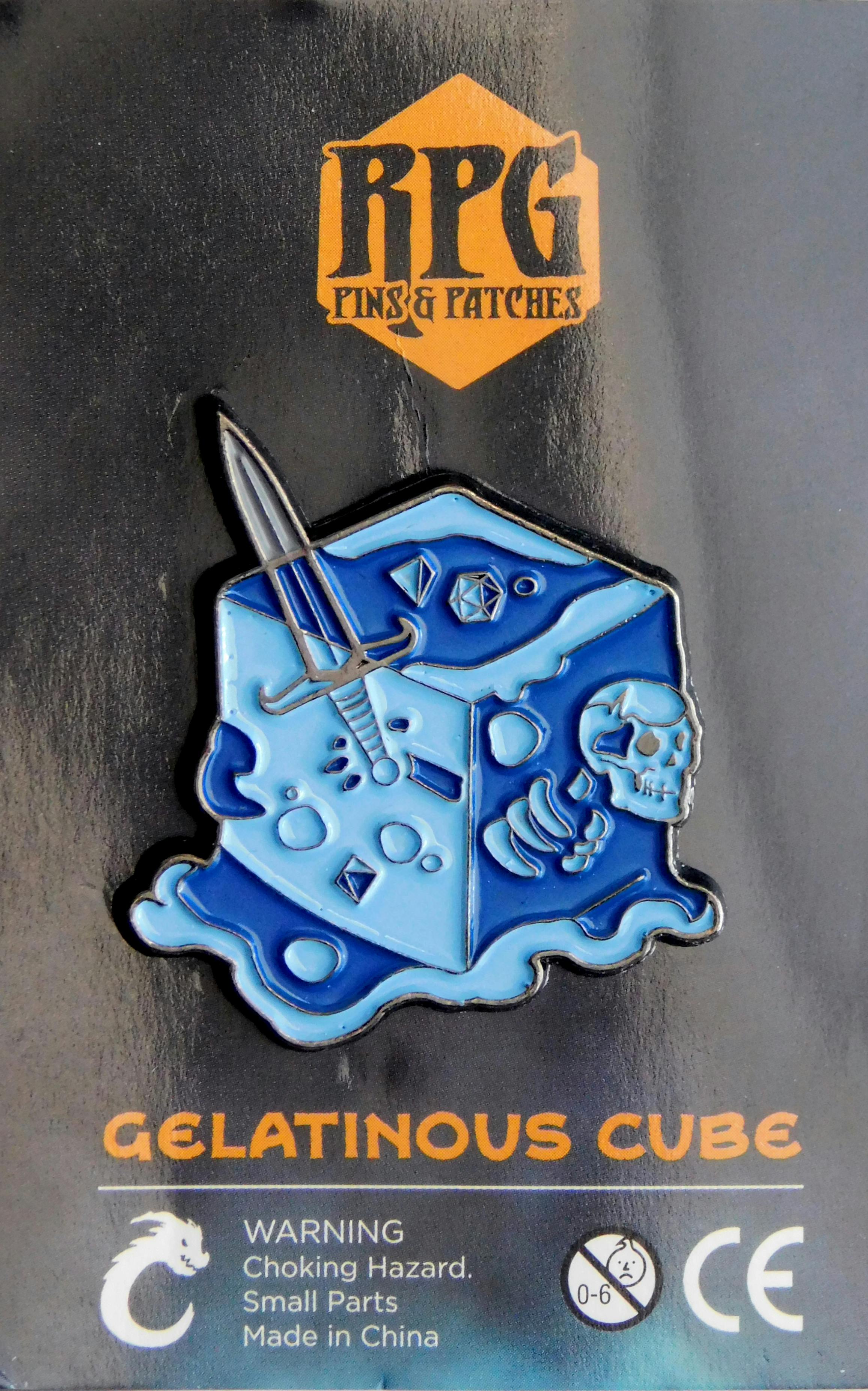 Gelatinous Cube – Blue enamel pin