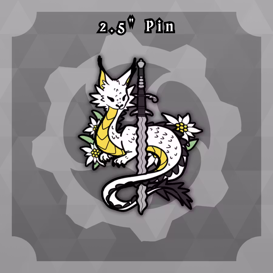 Blades Beasts and Blooms: 2.5in Alpines Pin