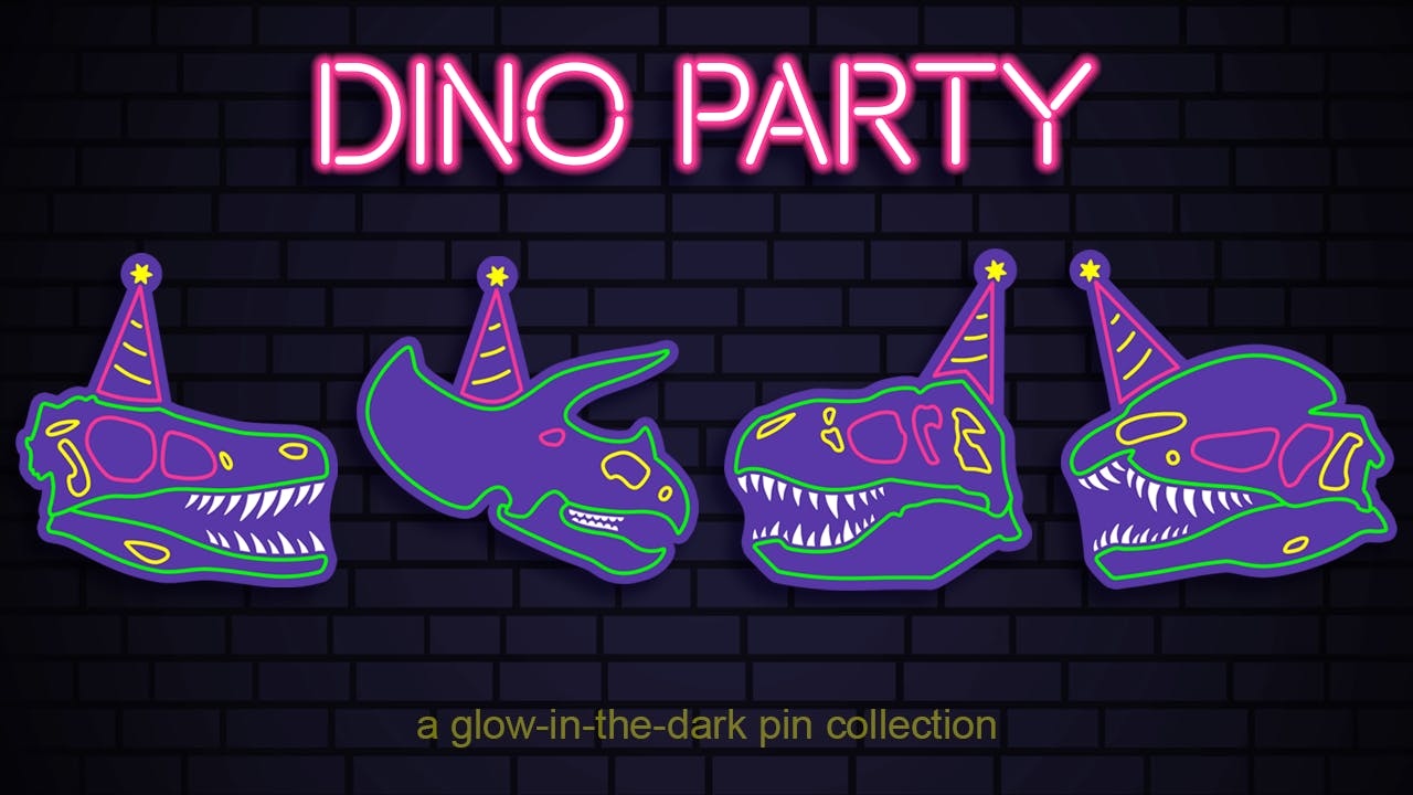 Dino Party! Glow-in-the-Dark Pins