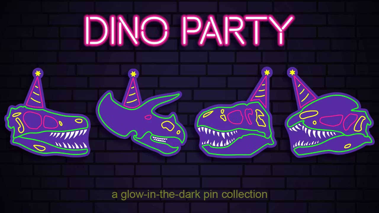 Dino Party! Glow-in-the-Dark Pins