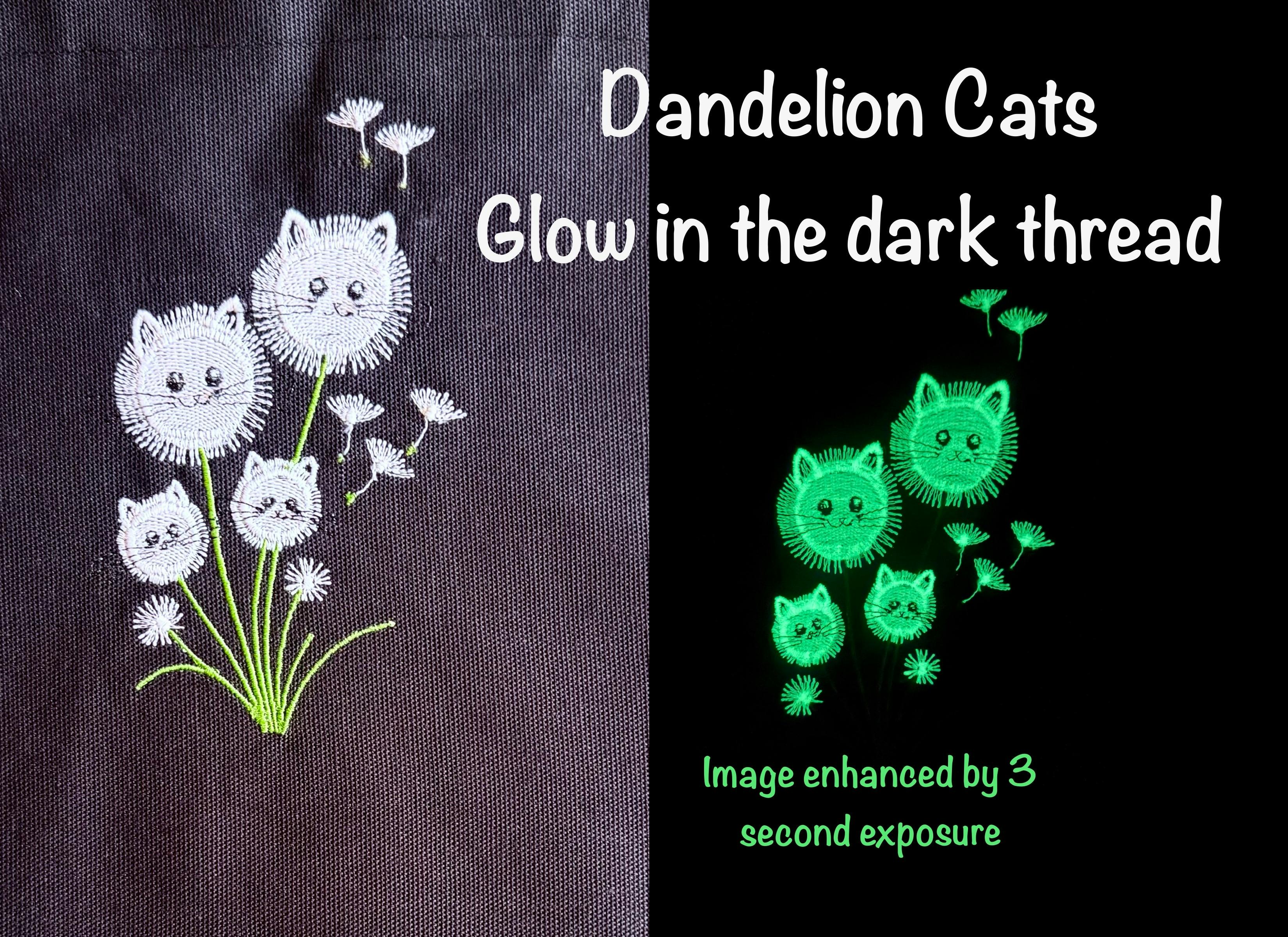 Glow in the Dark Dandelion Cats pin banner