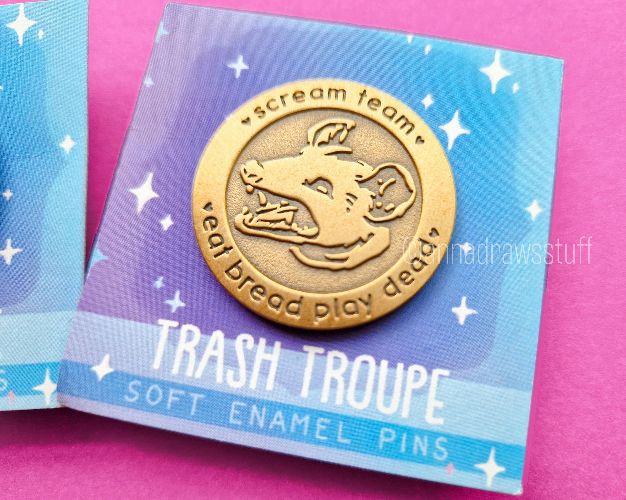 Eat Bread Play Dead Opossum Pin (Antique Gold)