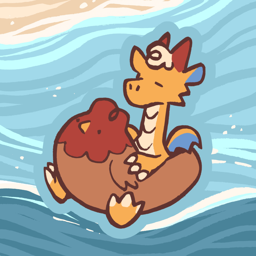 Floaty Dragon Sticker