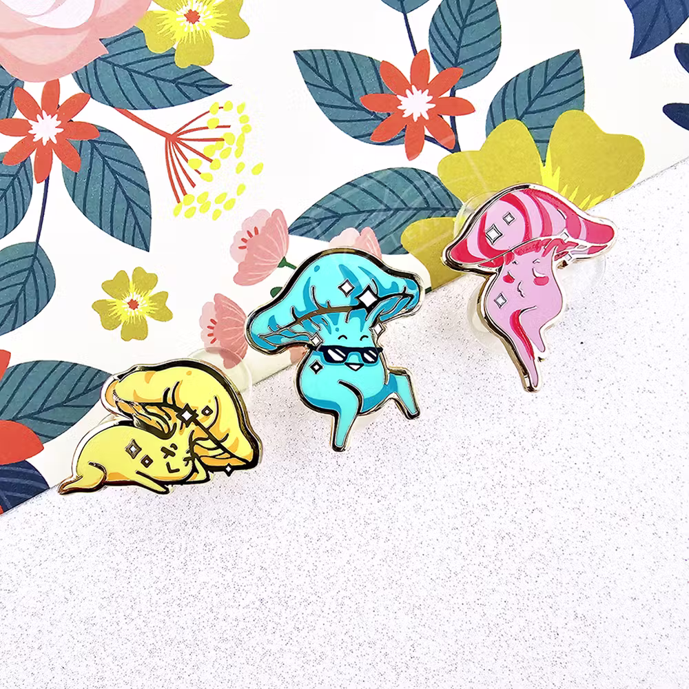 Glamour Shroomies - Set of 3 Enamel Pins