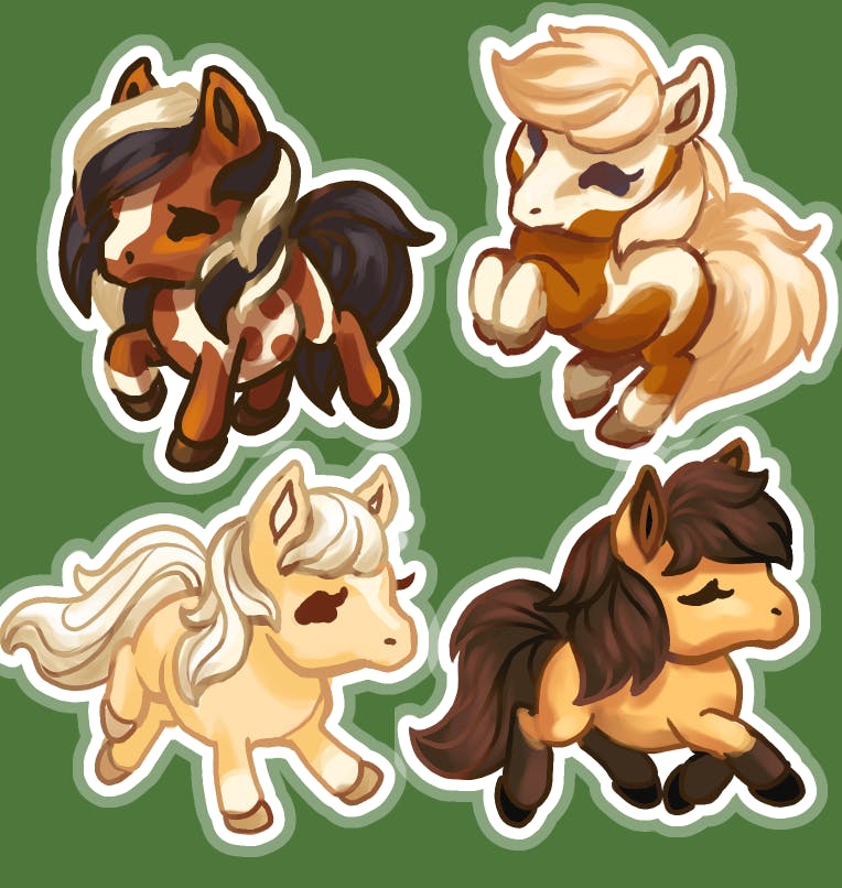 Keychains of four Mustangs