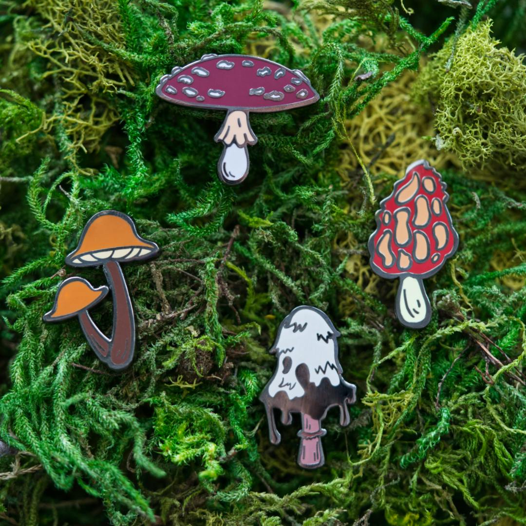 Fall Mushroom Mini Pin Set