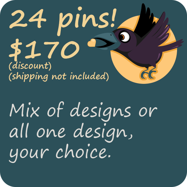 24 enamel pins