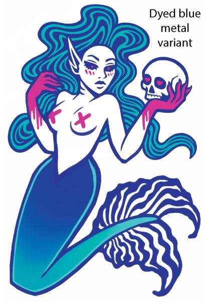 Full Body Siren- 3" XL pin (blue/pink)