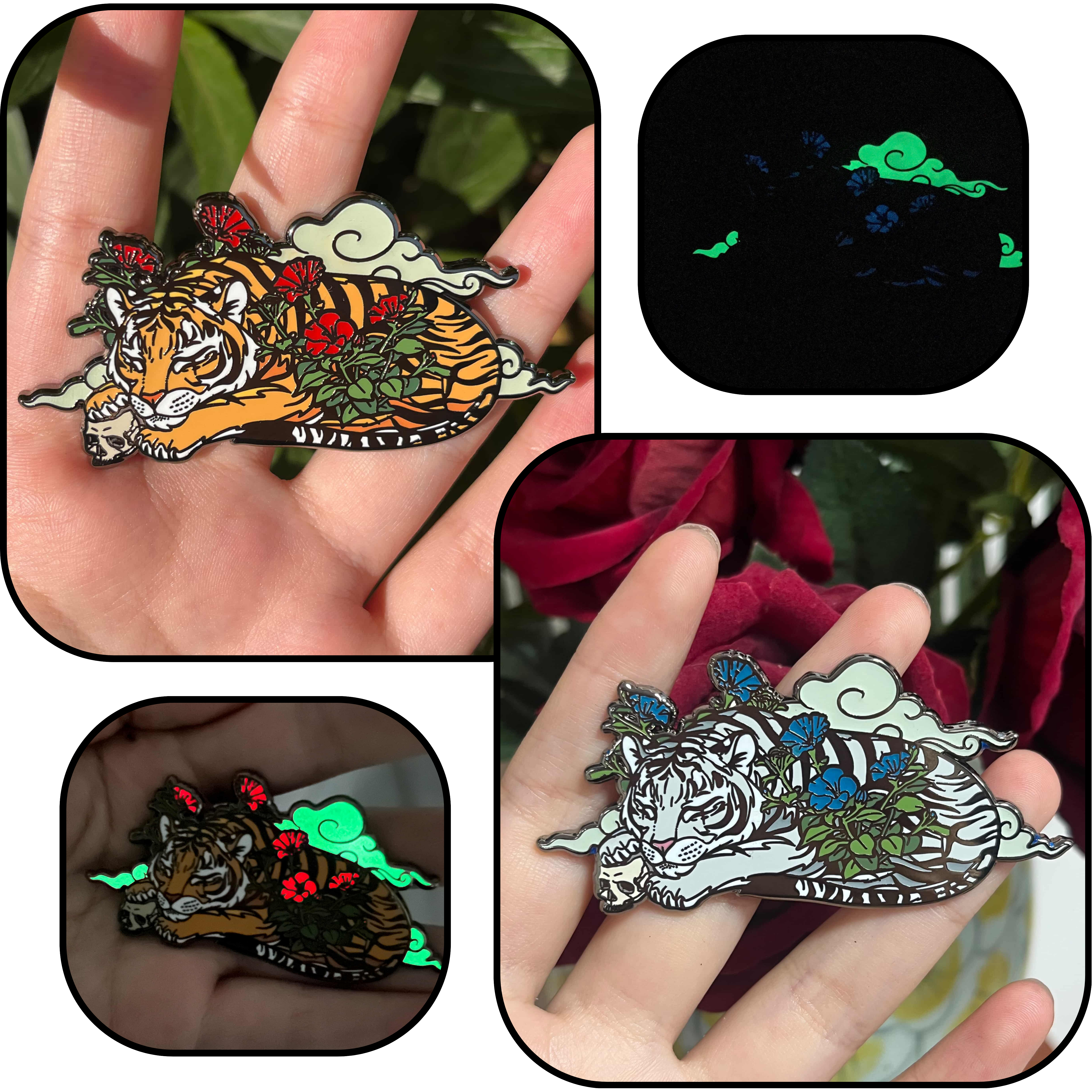 Glow-in-the-dark Tiger Pins (x1)