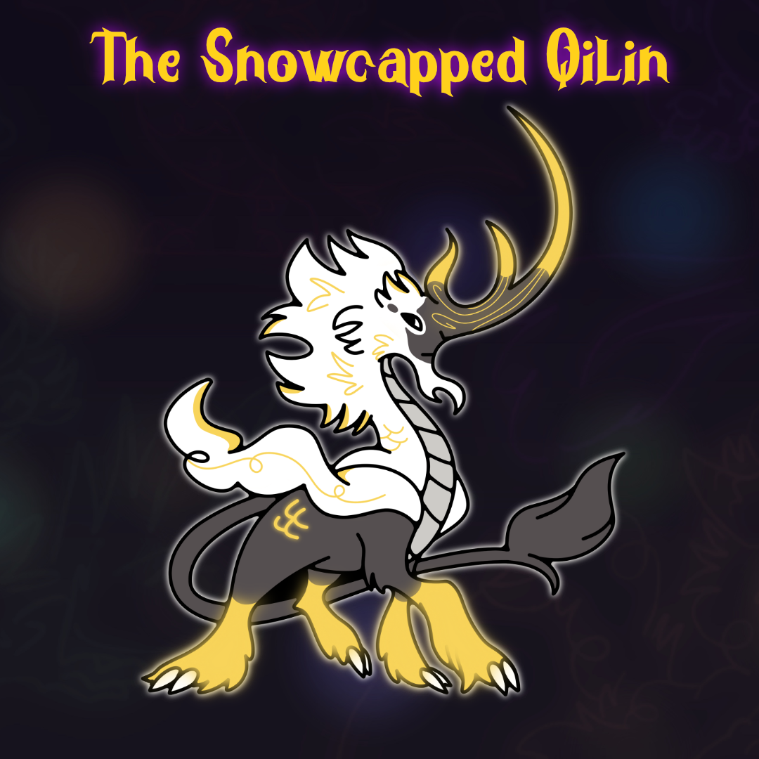 Snowcapped Qilin Glowy Enamel Pin