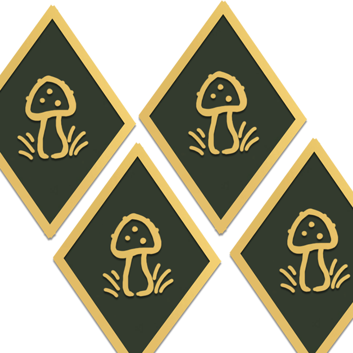 4x Fungi & Faerie Mushroom Pin