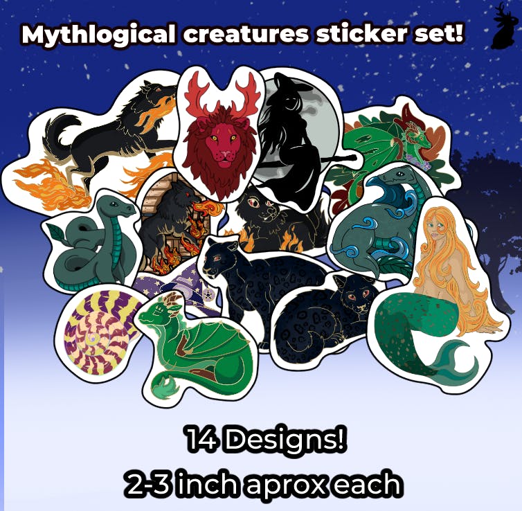 Mythological creatures sticker set!