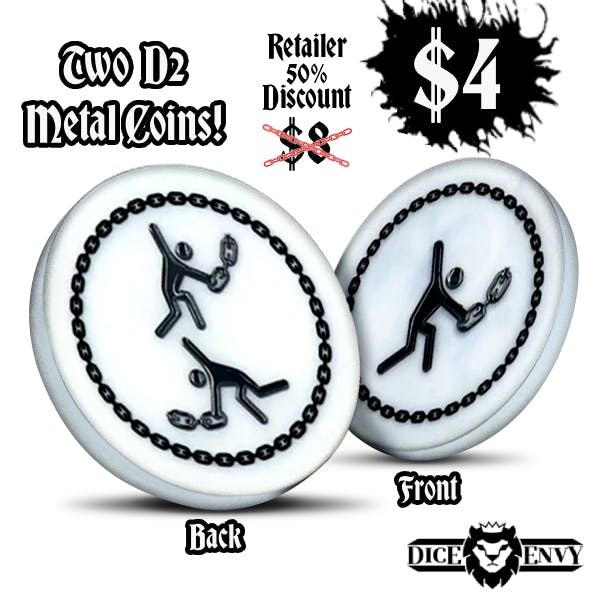 Metal d2 Coins x 2 - RETAILER