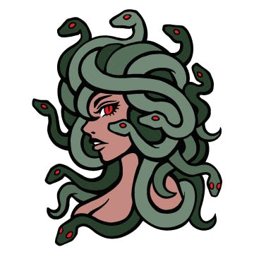 Tan Medusa 2" pin