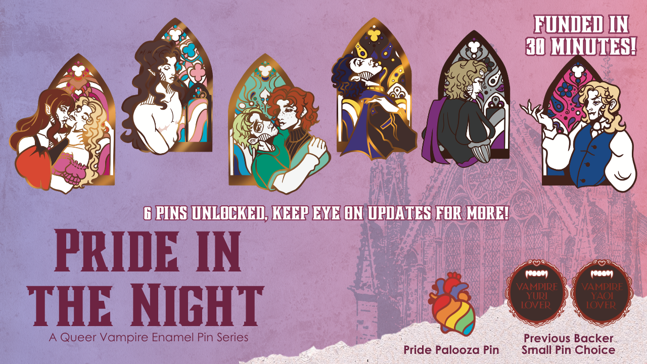 Pride in the Night: Queer Vampire Enamel Pins