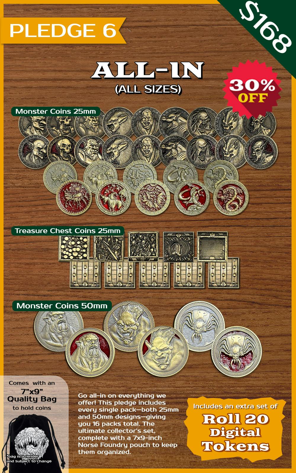 All-In All Sizes Bundle (1 Pack of Everything) - 14 Packs (119 Total Coins) (30% Discount)