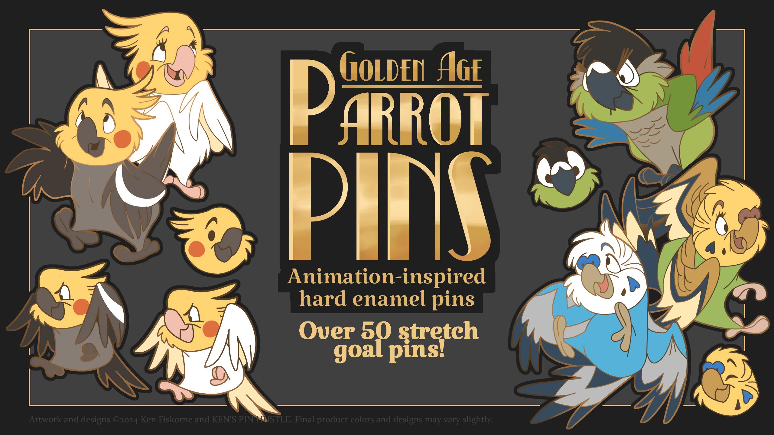 GOLDEN AGE PARROT PINS
