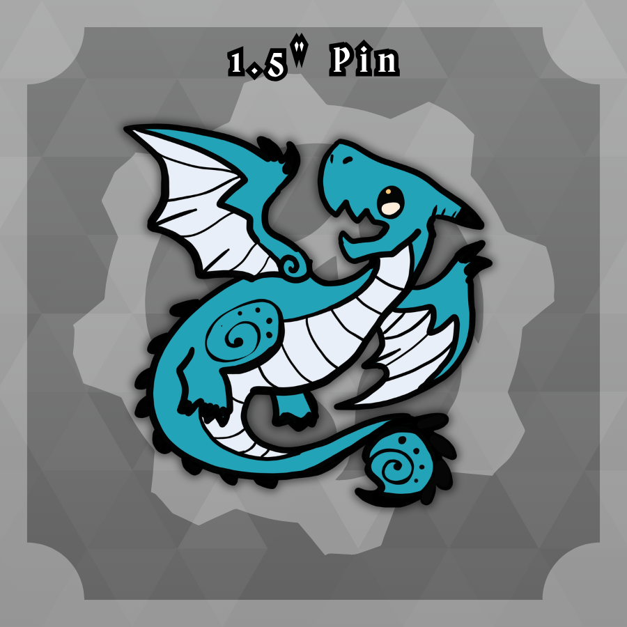 Dungeon Familiars: 1.5in Dragon Frost Pin
