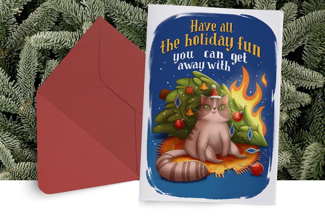 Card "Cat-astrophic Christmas"