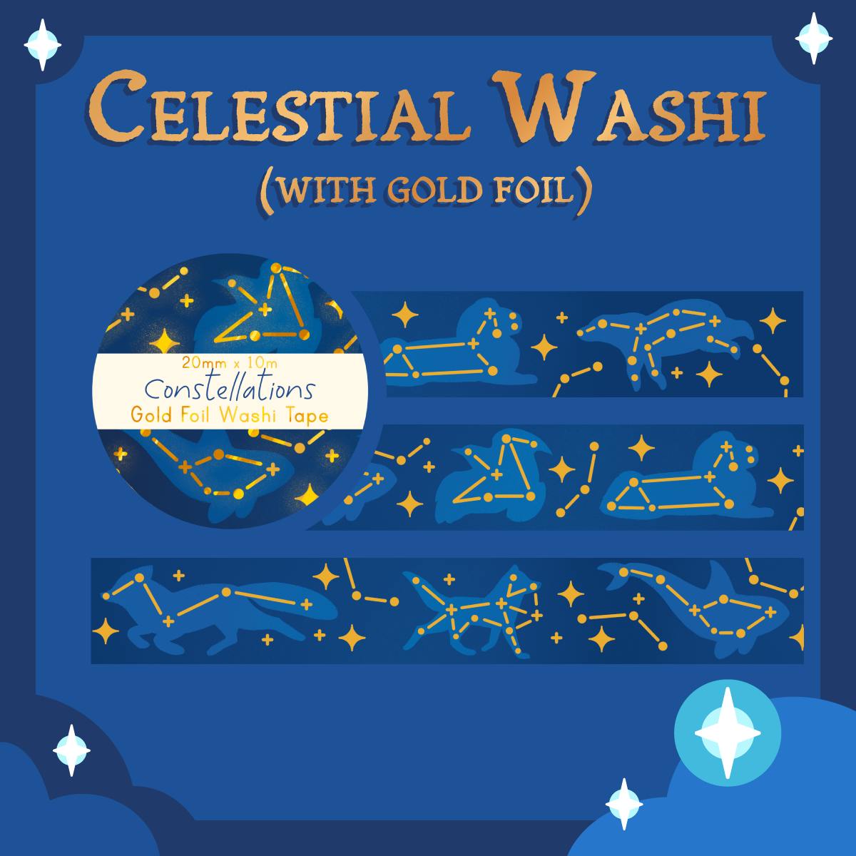 Constellation Gold Foil Washi Tape