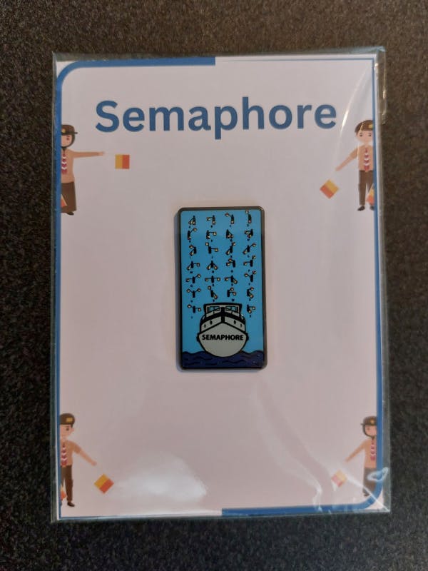 Semaphore Enamel Pin