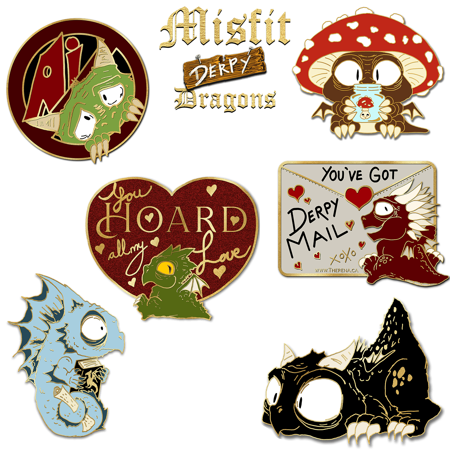 Misfit Derpy Dragon Pin