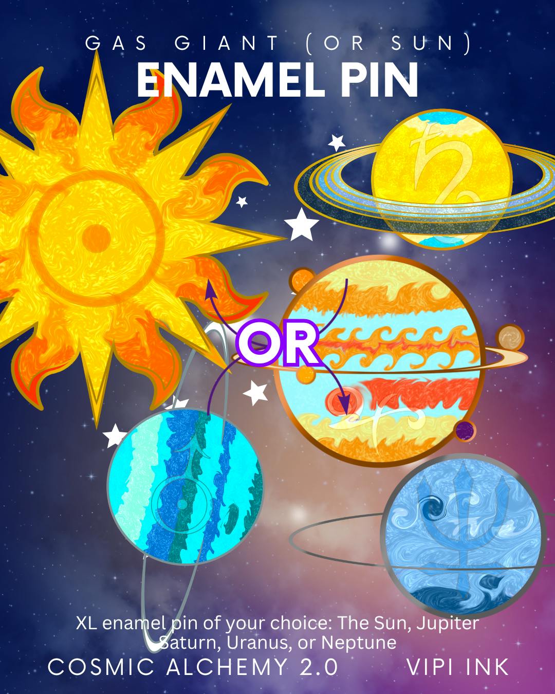 Gas Giant (or Sun) Enamel Pin