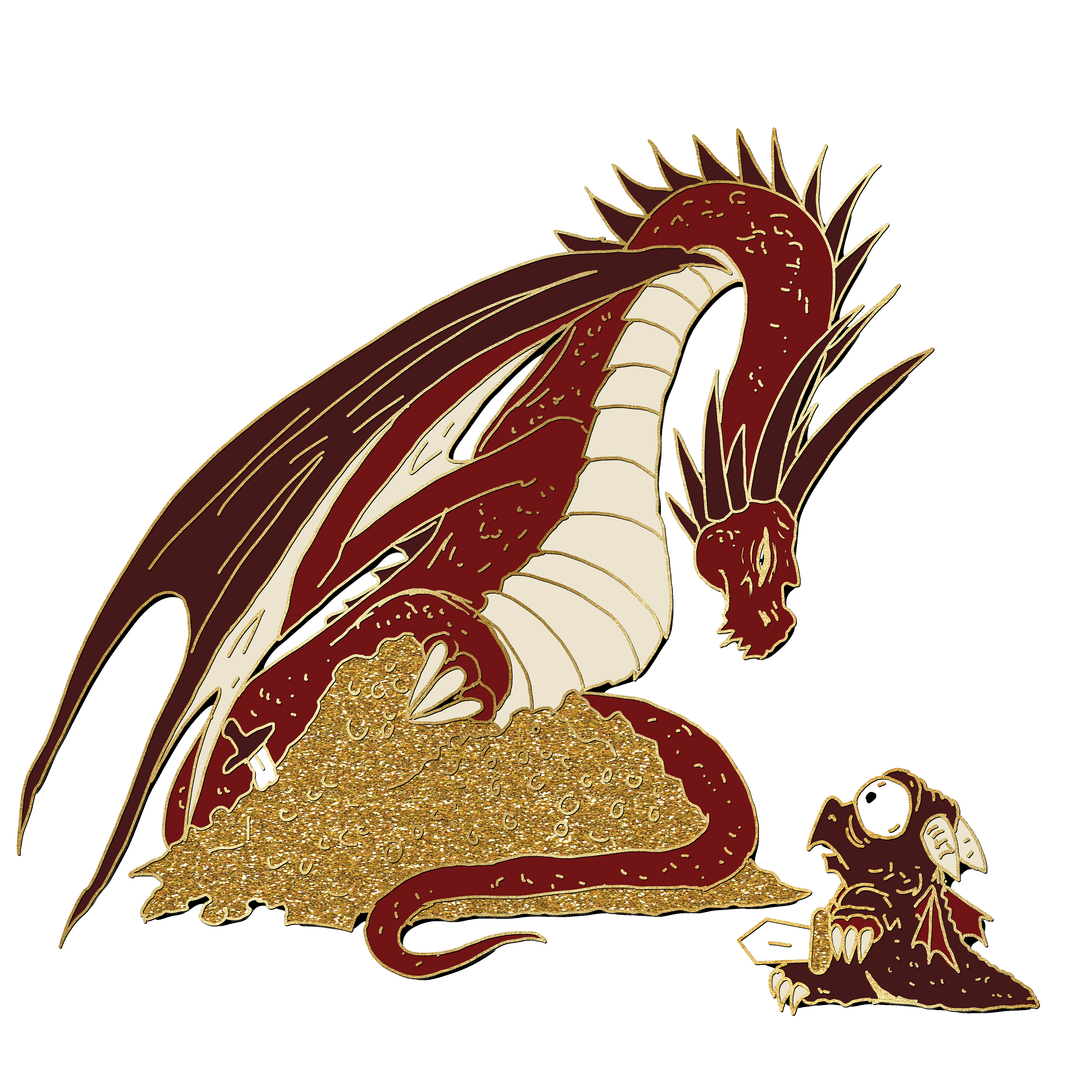 "Red Dragon Misadventures" Pin set (2 pins)